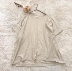 1154〈コエ〉F/ベージュ系/半袖/カットソー/ワイドシルエット/Tシャツのサムネイル