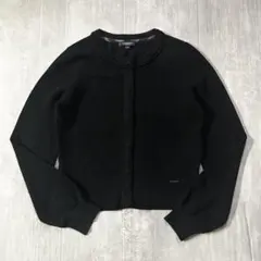 D959 美品 バーバリー ロンドン ニットカーディガン 黒 カシミヤ混 長袖