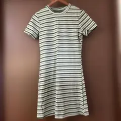 Dazy ストライプ 半袖ミニワンピース S