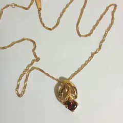 ジュエリーマキ K18ガーネットダイヤネックレス レディース18金 