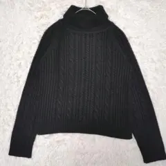マーガレットハウエル　スコテッシュ　カシミヤ　アラン編み　ケーブル　ニット　黒