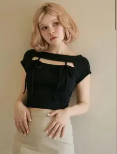 andmary Vanessa Ribbon Tops Pink Beige - メルカリ