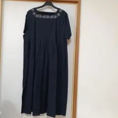 スクエアワンピース　サマンサモスモス　無印　麻混　新品　未使用品