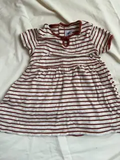 ストライプ 半袖 ワンピース プチバトー　24m