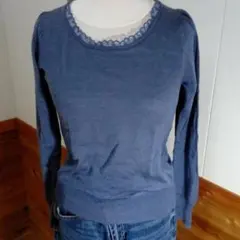 アース　長袖レースネックプルオーバー　新品未使用　S～M　単品　S1428
