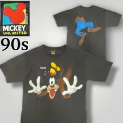 90s Disney グーフィー 両面プリント フェードカラー ヴィンテージT