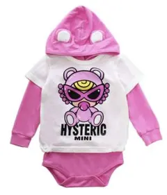 【新品】HYSTERIC MINI テディ フード付きロンパース 80cm