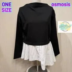 【極美品】 osmosis レイヤード風　トップス　アシンメトリー　D1のサムネイル