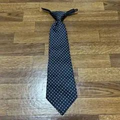 キッズ用ワンタッチネクタイ 七五三/結婚式/パーティ ネイビースクエアドット