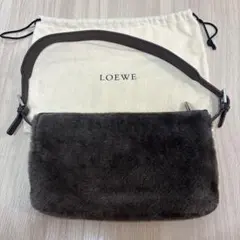 LOEWE ブラウンファー ショルダーバッグ