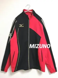 値下げ♪【ミズノ】ジャケット　ジャージ　トレーニングウェア　黒　赤　M