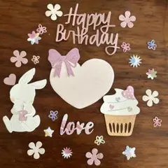 うさぎ　メッセージカード　誕生日　ダイカット ペーパークラフト　色紙素材