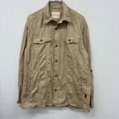 INSPIRE 長袖シャツ　ベージュ　L タ67のサムネイル