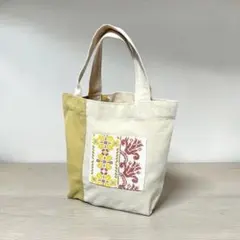 【新品】刺繍入りランチトートバッグ✨クロスステッチ×キャンバス素材