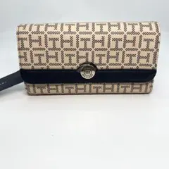 ☆新品☆ TOMMY HILFIGER 長財布 ベージュ/ブラック