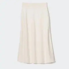 UNIQLO ユニクロ スムース コットン ニット スカート オフホワイト S