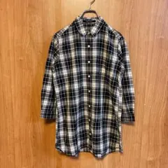 【Lugnoncure】ルノンキュール　チュニックシャツ　七分袖　黒×白　Mのサムネイル