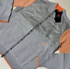 新品　ニューバランスゴルフ フルジップ ニット ブルゾン/グレー/サイズ5(L)