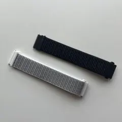 スマートウォッチ用 ナイロンバンド 2本セット ブラック シルバー　22mm
