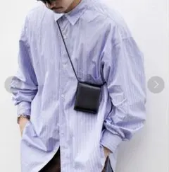 Rename カウレザー 三つ折りショルダーウォレット　ブラック