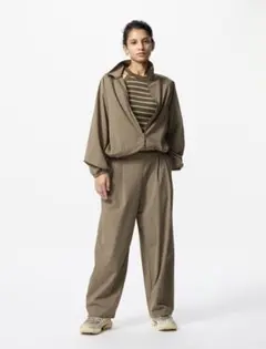 【新品】UNIQLO 3XL ウルトラストレッチアクティブワイドパンツ 丈短め
