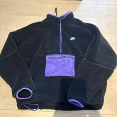 NIKE ハーフジップ ボアジャケット ブラック パープル XL - メルカリ