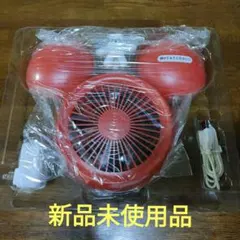 新品未使用　ミッキーマウス型 卓上扇風機 赤