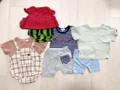 80 90 半袖　半ズボン　セットアップ　ロンパース　夏服　セット　おまとめのサムネイル