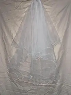 【2点セット】ウエディングベール　グローブ　結婚式　リボン　シンプル