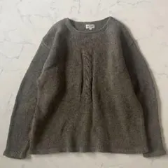 ポールスミス フロントケーブル編み シルク混 ニット セーター M グレー