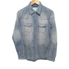 美品 ベイフロー デニムシャツ ウエスタン パールスナップボタン 刺繍 サイズ2
