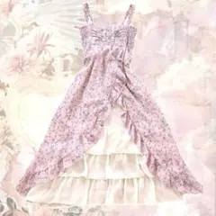 axes femme 姫カジ 花柄ワンピース レース フェアリーコア ロリータ