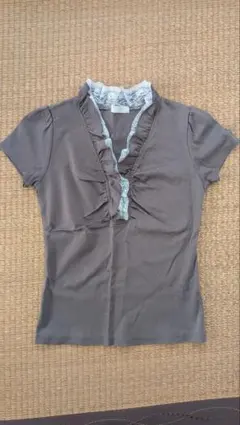 Mサイズ 綿100% レース付きTシャツ