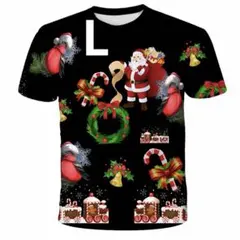 当日発送Tシャツクリスマス男女兼用黒L