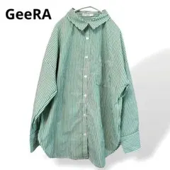 GeeRA グリーンストライプ 長袖シャツ M レディース 春夏 トップスのサムネイル