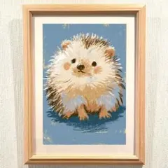 ハリネズミ 水彩画 原画 手描き インテリアアート ペット - メルカリ