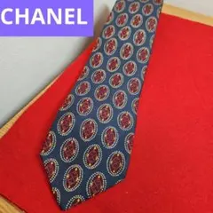 CHANEL シャネル ネクタイ ネイビー 紺色 ペイズリー
