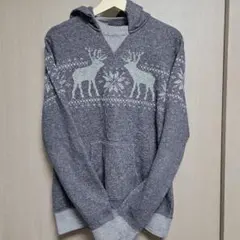 SOPHNET. トナカイ柄 グレー パーカー Lサイズ