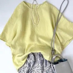 極美品✨定価1.4万❤️ イエロー 麻 シップス サフィランリネン 