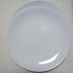 ホワイト 円形 陶器皿 2枚セット