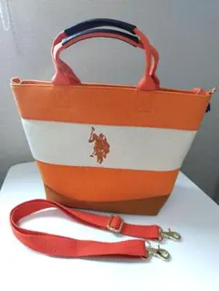 U.S. POLO ASSN. 2WAY トートバッグ オレンジ