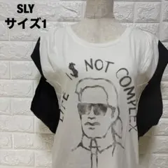 SLY 英字プリント半袖Tシャツ サイズ1 モノトーン カジュアル 【1580】