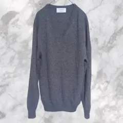 UNITED ARROWS【L】カシミヤ Vネックセーター グレー 肌触り良