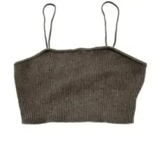 最終値下げ！！リブ編み ダークブラウン ビスチェ　キャミソール　ギャル系