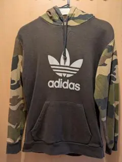 adidas カモフラージュ 袖 パーカー サイズM