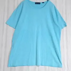カレンスコット リブ クルーネック 半袖 Tシャツ 青 レディース M〜L相当