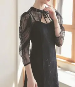 ボレロレイヤーレースドレス