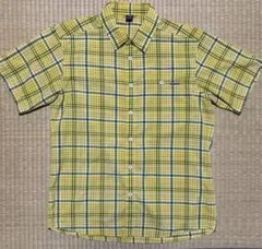 mont-bell チェック柄 半袖シャツ 黄色と緑