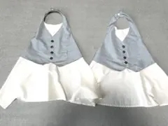 マールマール　エプロン　グレー　2枚セット　双子