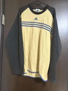 00sadidasアディダスラグランロンtシャツメンズ長袖ベージュブラック黒 L